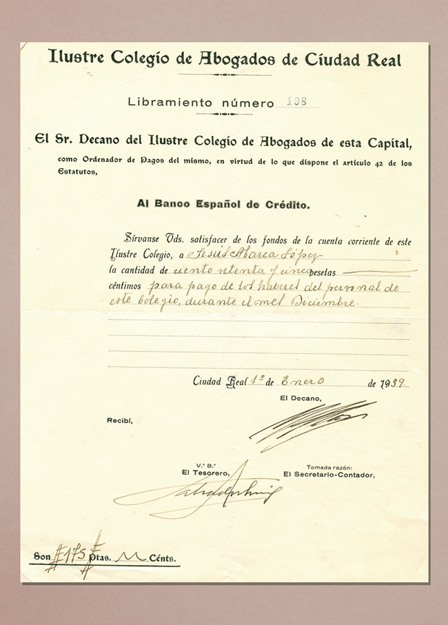 Libramiento del Decano, 1 de enero de 1939